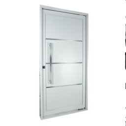Porta de Aço Pivotante Social 217x105cm com Friso Ideal Crv Esquadrias - 1