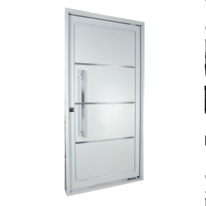Porta de Aço Pivotante Social 217x105cm com Friso Ideal Crv Esquadrias