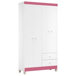 Cômoda e Guarda Roupa 4 Portas Ternura Baby Branco Flex – Incorplac - 4