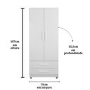 Ver imagem 3 de Roupeiro Ametista Cor:branco -armário - Guarda Roupa - Mizza Decor