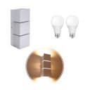 Ver imagem 1 de 2 Arandela Focos Fachos Frisos 30cm + 4 Lâmpadas LED bulbo 12w 3000k - BRANCA St1286