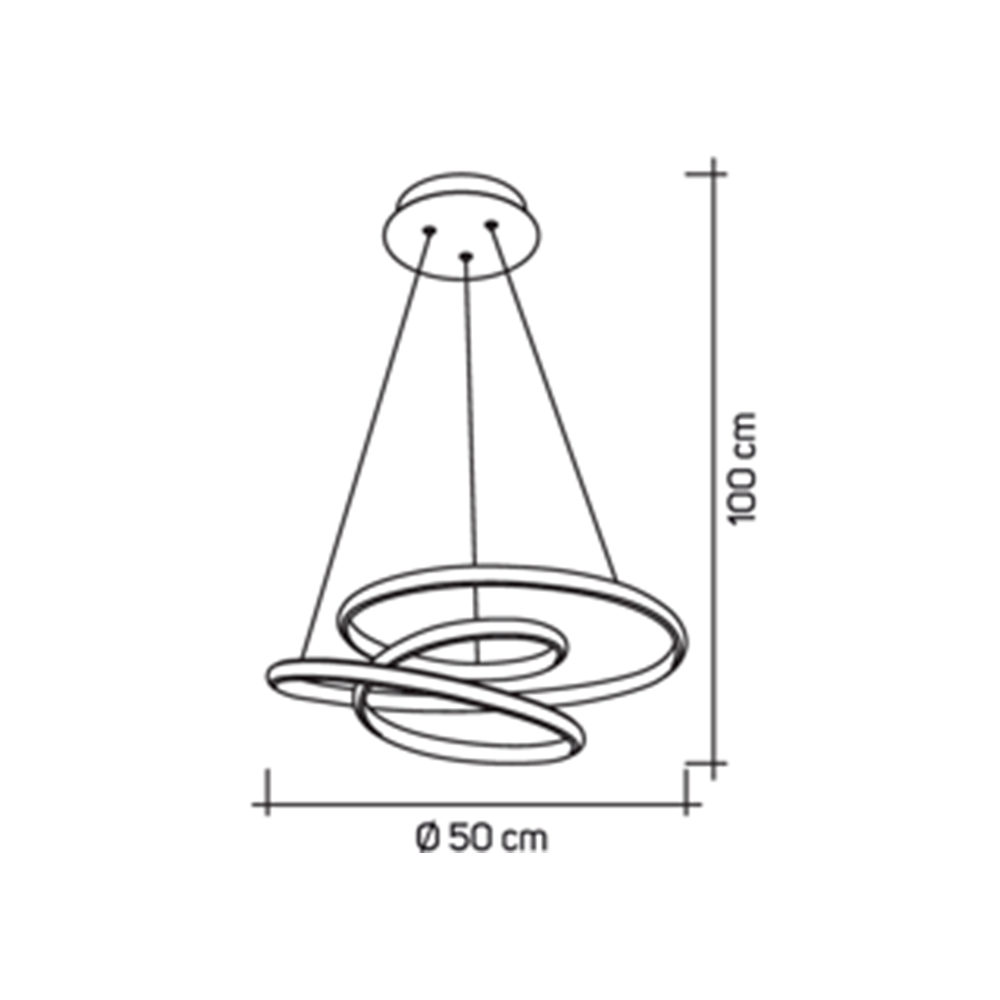 Luminária Pendente Led Integrado 41w Design Moderno M3 Luxo Espiral Bivolt:branco - Luz Branca Quent - 4