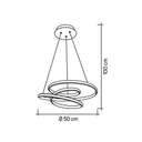 Ver imagem 4 de Luminária Pendente Led Integrado 41w Design Moderno M3 Luxo Espiral Bivolt:branco - Luz Branca Quent