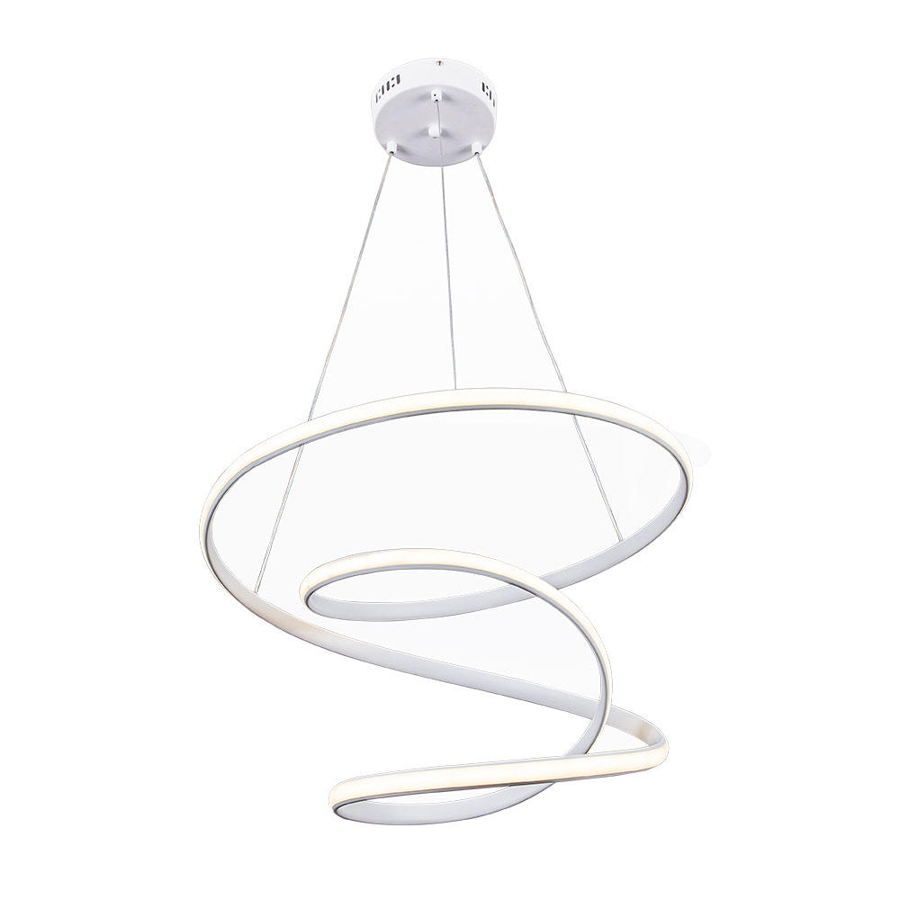 Luminária Pendente Led Integrado 41w Design Moderno M3 Luxo Espiral Bivolt:branco - Luz Branca Quent