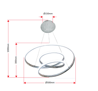 Luminária Pendente Led Integrado 41w Design Moderno M3 Luxo Espiral Bivolt:branco - Luz Branca Quent - 5