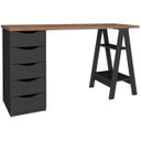 Ver imagem 6 de Escrivaninha com Gaveteiro Mesa Office Spirit Ii Nogal/preto