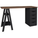Ver imagem 4 de Escrivaninha com Gaveteiro Mesa Office Spirit Ii Nogal/preto