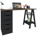 Ver imagem 3 de Escrivaninha com Gaveteiro Mesa Office Spirit Ii Nogal/preto