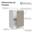 Ver imagem 6 de Balcão de Cozinha 50cm 1 Porta (sem Tampo) Branco/Crema Vik Madesa