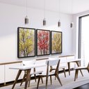 Ver imagem 2 de Quadros Decorativos Floral Cores Moldura Grande Mosaico