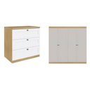 Ver imagem 2 de Conjunto Guarda-Roupa com Cômoda Branco
