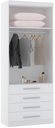 Ver imagem 3 de Guarda Roupa Modulado de Solteiro Alpes Branco 5 Peças - Luciane