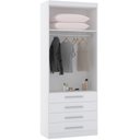 Ver imagem 3 de Guarda Roupa Modulado de Solteiro Alpes Branco 5 Peças - Luciane