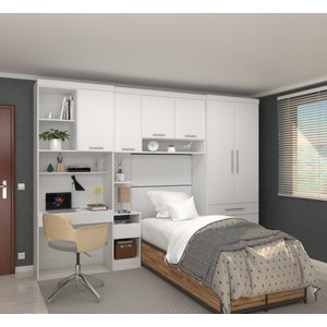 Guarda Roupa Modulado de Solteiro Alpes Branco 5 Peças - Luciane