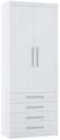 Ver imagem 2 de Guarda Roupa Modulado de Solteiro Alpes Branco 5 Peças - Luciane