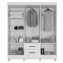 Ver imagem 6 de Guarda Roupa Casal 6 Portas e Cômoda 4 Gavetas 01 Porta Lite Nature Off White - Móveis Leão