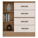 Ver imagem 7 de Guarda Roupa Casal 6 Portas e Cômoda 4 Gavetas 01 Porta Lite Nature Off White - Móveis Leão