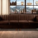 Ver imagem 1 de Sofá 4 Lugares Decoração Retrô Clássico Realeza Chesterfield Marrom