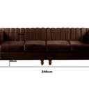 Ver imagem 3 de Sofá 4 Lugares Decoração Retrô Clássico Realeza Chesterfield Marrom