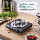 Ver imagem 3 de Elite Gourmet Esb100b Placa Elétrica de Queima Única Preto 1000w