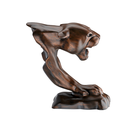 Ver imagem 2 de Escultura Busto Pantera Ataque em Fibra de Vidro, 40 Cm:metal Cobre