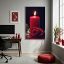 Ver imagem 1 de Quadro Umbanda Vela e Rosa Vermelha - 70x50cm:moldura Branca
