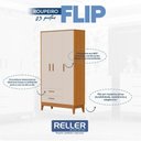 Ver imagem 3 de Guarda Roupa Infantil Flip 3 Portas com Berço Americano Flip Areia Acetinado Savana - Reller