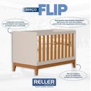Ver mais imagens de Guarda Roupa Infantil Flip 3 Portas com Berço Americano Flip Areia Acetinado Savana - Reller