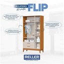 Ver imagem 5 de Guarda Roupa Infantil Flip 3 Portas com Berço Americano Flip Areia Acetinado Savana - Reller