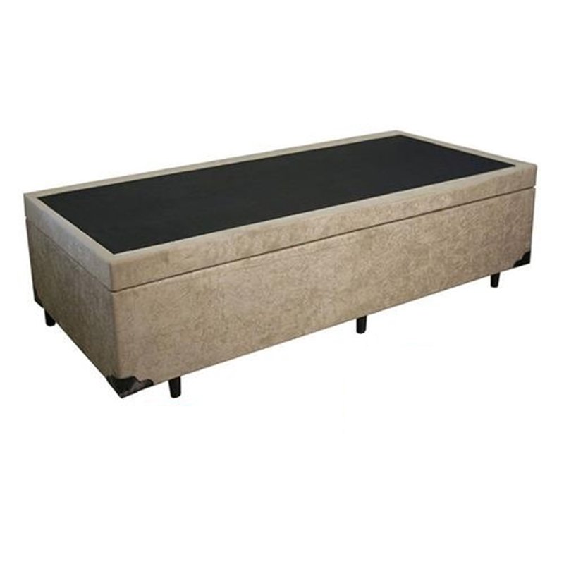 Cama Box Baú Solteiro Egoflex Acolchões Suede Bege 41x88x188 - 2