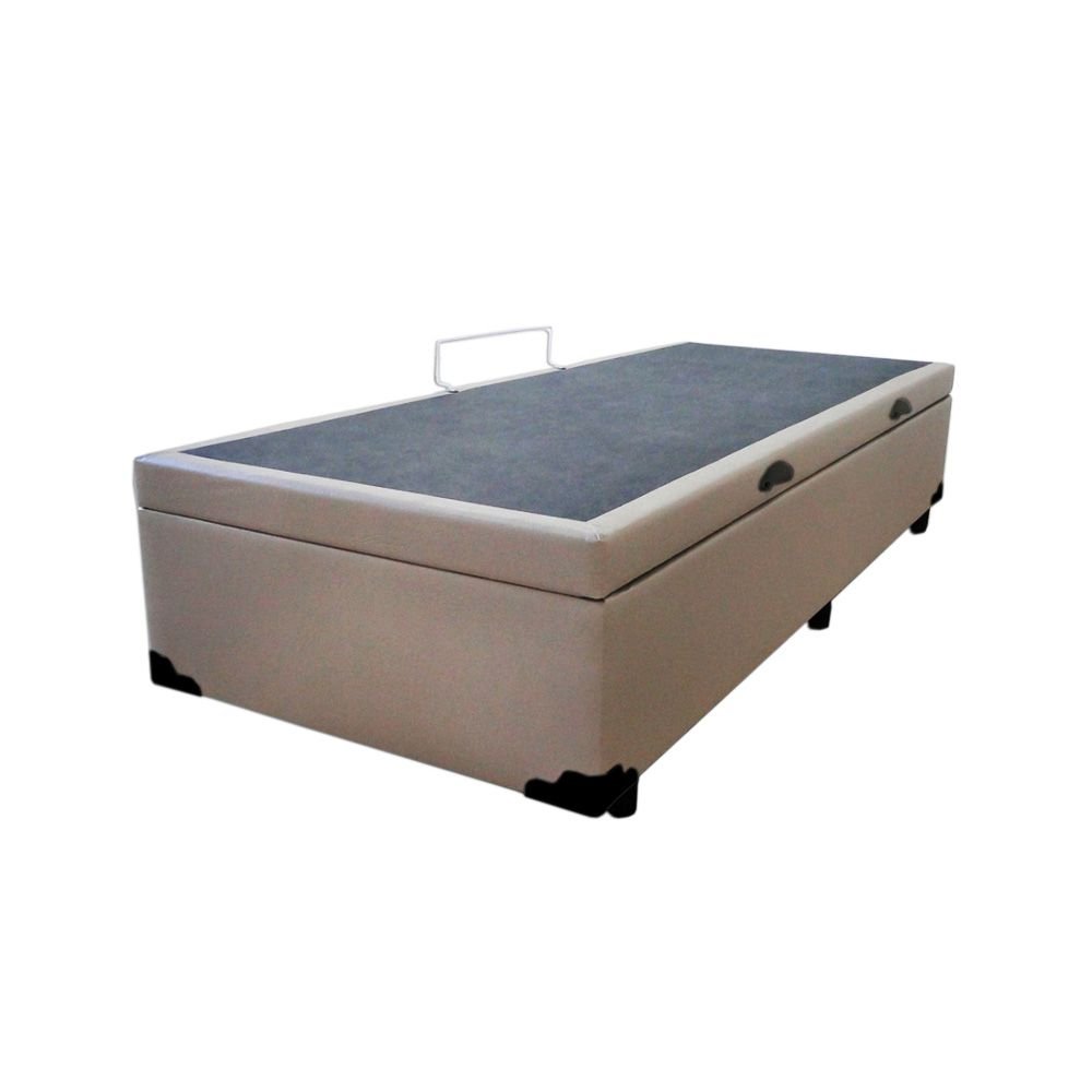 Cama Box Baú Solteiro Egoflex Acolchões Suede Bege 41x88x188 - 5