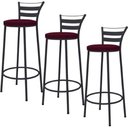 Ver imagem 1 de Kit 3 Banqueta Alta Dubai Preto Fosco Fabone Móveis - Vinho