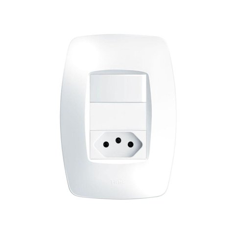 Interruptor Simples e Tomada 2p+t 20a Fame Elegance com Placa 4x2 Branco