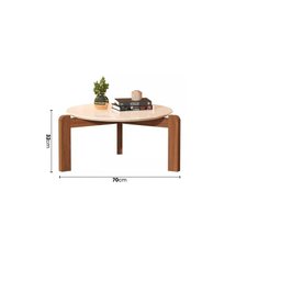 Mesa de Centro Austria Decorativa Pés em Madeira Maciça:off White - 3