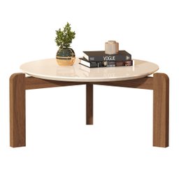 Mesa de Centro Austria Decorativa Pés em Madeira Maciça:Off White - 1