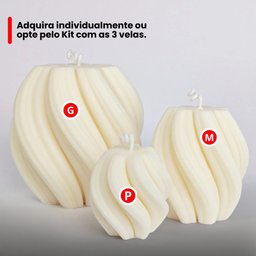 Trio de Velas Decoração Wave - 3 Peças - 2