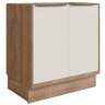 Balcão Cozinha Modular 100% MDF Édez Uno, 2 Portas 80 cm, Off White e Louro Freijó - 2