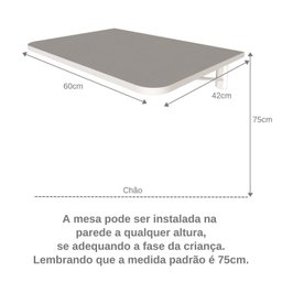 Mesa Infantil Dobrável 60cm com Canto Arredondado - 5