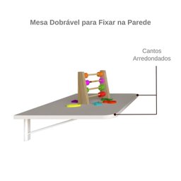 Mesa Infantil Dobrável 60cm com Canto Arredondado - 4