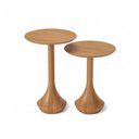 Ver imagem 2 de Mesa de Canto Redonda de Madeira Mahal Medida Altura: 63cm Cor Champagne