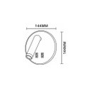Ver imagem 2 de Arandela de Cabeceira Leitura Nobre Read Soft Zro Sobrepor Marrom 3+7W 3000k