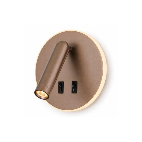 Arandela de Cabeceira Leitura Nobre Read Soft Zro Sobrepor Marrom 3+7W 3000k