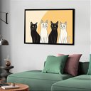 Ver imagem 2 de Quadro Decorativo Gatos Fundo Pastel - 50x70cm:moldura Preta