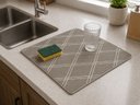 Ver imagem 2 de Tapete Escorredor Aparador de Louça Alta Absorção Geométrico 45x40 cm Cinza