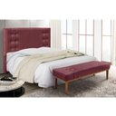 Ver imagem 5 de Cabeceira Cama Box Queen 160cm e Recamier Gênova Veludo S04 - D'Rossi Cor Vinho