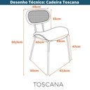 Ver mais imagens de Kit 2 Cadeiras Toscana Fratini Aço Preto Encosto Madeira Tela Rattan Sintética Assento Pu Caramelo