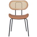 Ver imagem 3 de Kit 2 Cadeiras Toscana Fratini Aço Preto Encosto Madeira Tela Rattan Sintética Assento Pu Caramelo