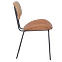 Ver imagem 4 de Kit 2 Cadeiras Toscana Fratini Aço Preto Encosto Madeira Tela Rattan Sintética Assento Pu Caramelo
