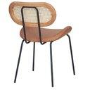 Ver imagem 5 de Kit 2 Cadeiras Toscana Fratini Aço Preto Encosto Madeira Tela Rattan Sintética Assento Pu Caramelo
