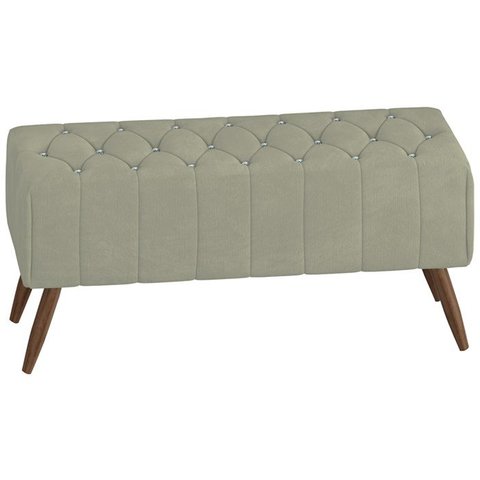Puff Puf Para Sala 100 cm Pes Madeira Trit Veludo SL 940 Peer